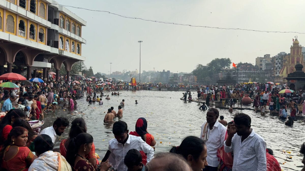 Ramkund Ghat on the banks of the Godavari in Panchavati Nashik