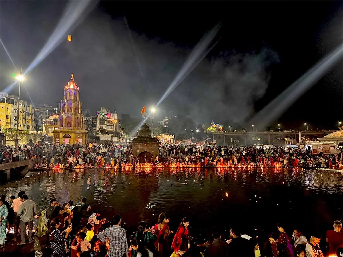 Godavari ghats in Nashik on Kartik Purnima also known as Dev Diwali