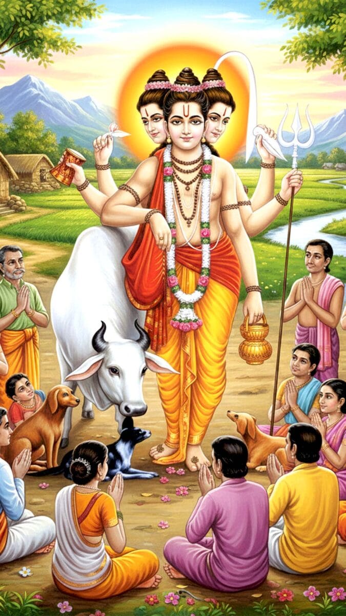 Datta Jayanti 2025 date tithi puja vidhi images parayan Dattatreya audumbar tree