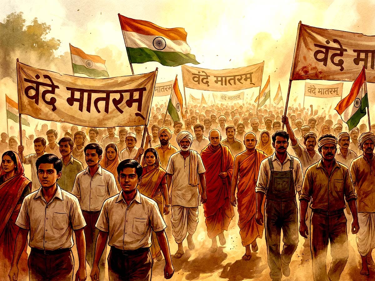 Vande Mataram Lyrics in Hindi Meaning Kisne Likha Geet Images