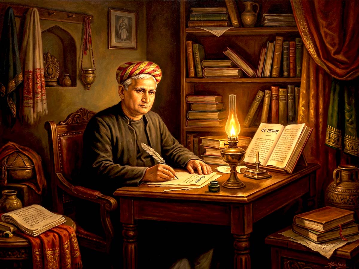 Vande Mataram Lyrics in Hindi Meaning Kisne Likha Geet Images