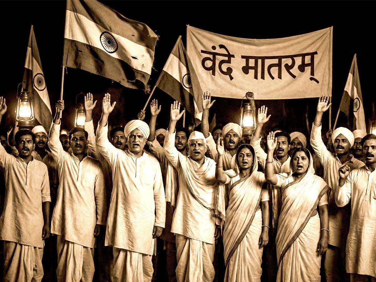 Vande Mataram Lyrics in Hindi Meaning Kisne Likha Geet Images