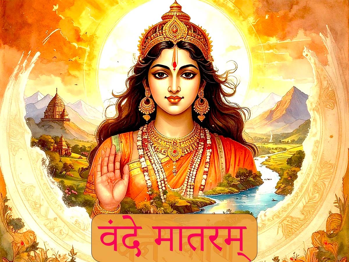 Vande Mataram Lyrics in Hindi Meaning Kisne Likha Geet Images