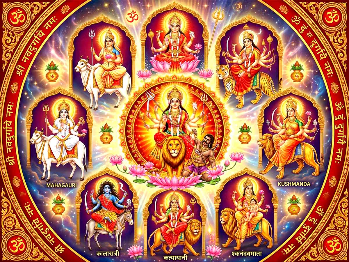 Nine Forms of Maa Durga also called NavaDurga worshipped during Chaitra Navratri