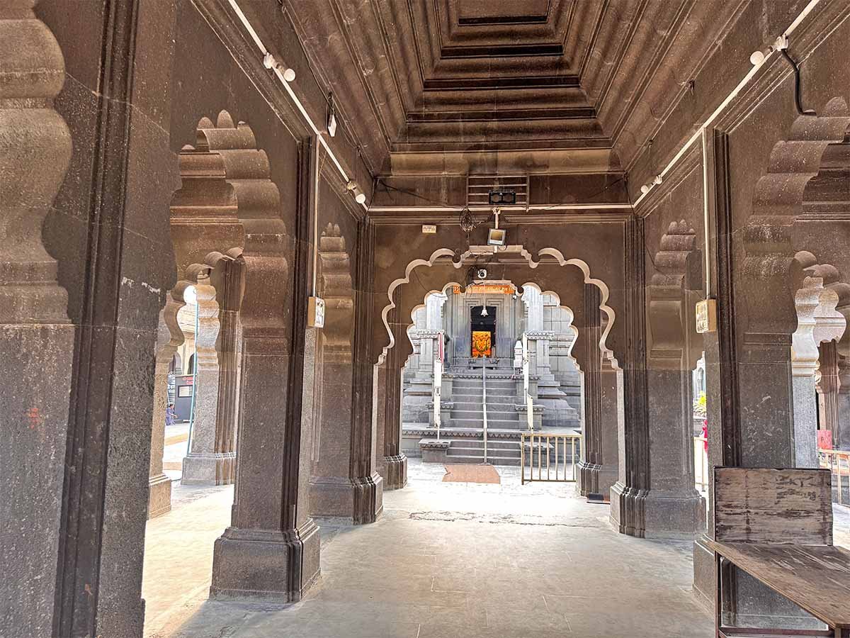 Beautiful view of Prabhu Shriram from the Sabha Mandap at Kalaram Mandir Nashik