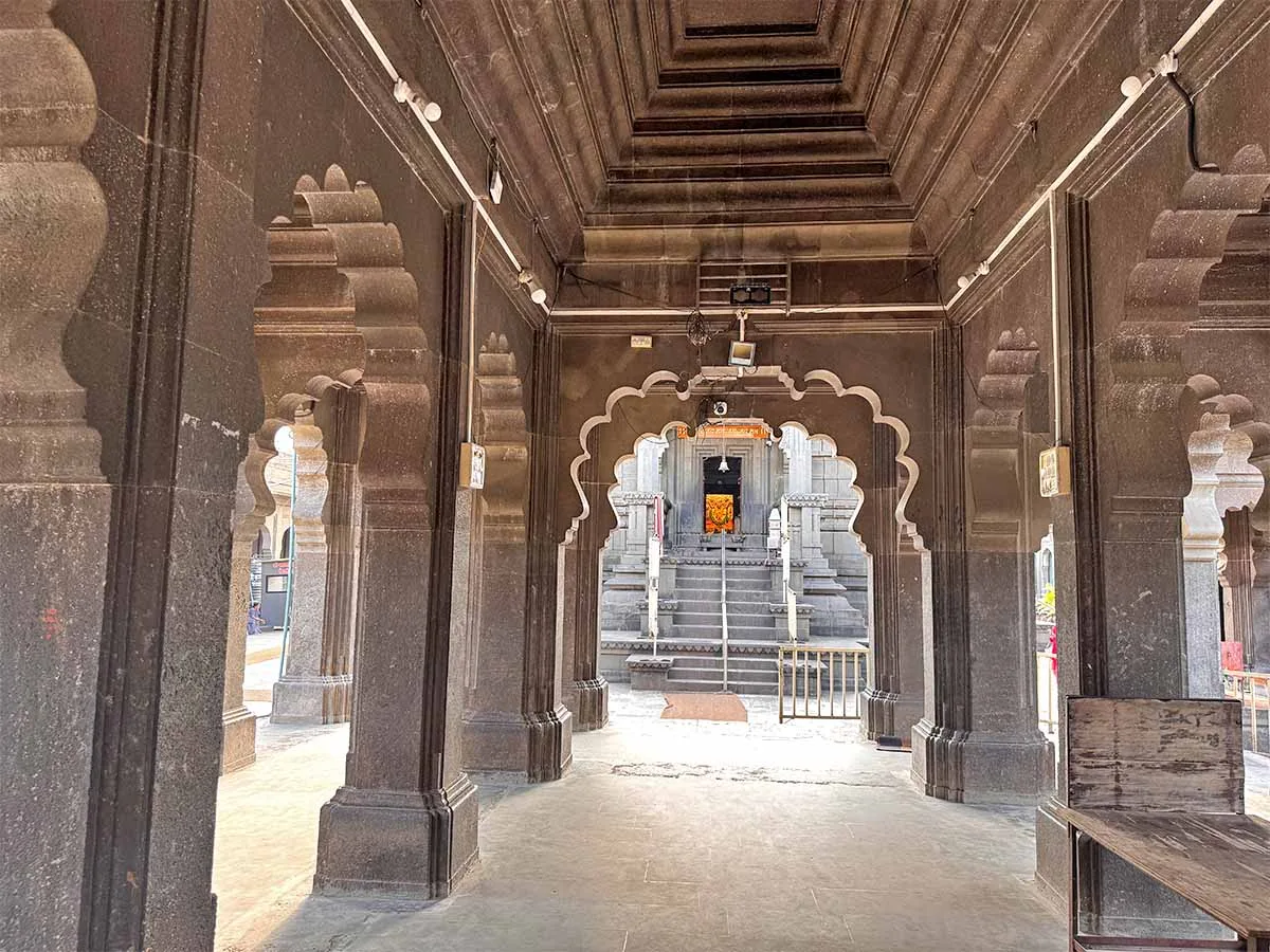 Beautiful view of Prabhu Shriram from the Sabha Mandap at Kalaram Mandir Nashik