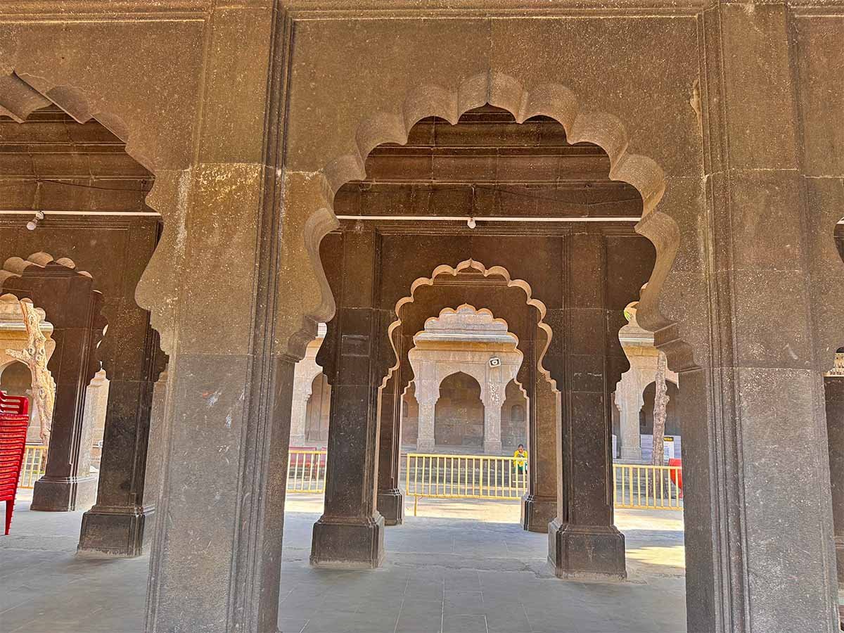 Sculpted arches of the Sabha Mandap at Kalaram Temple Nashik