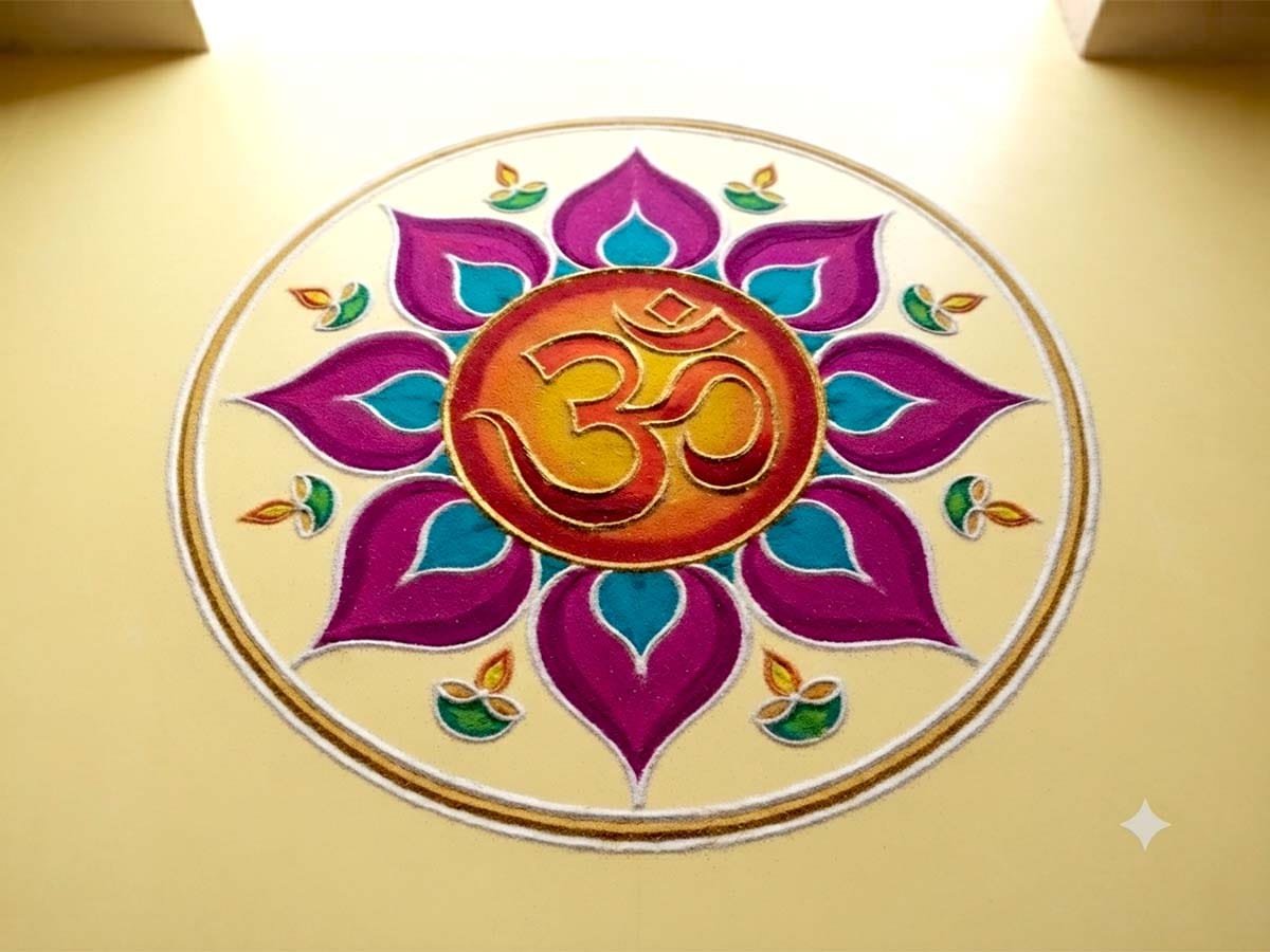 Vasubaras Rangoli Om Design